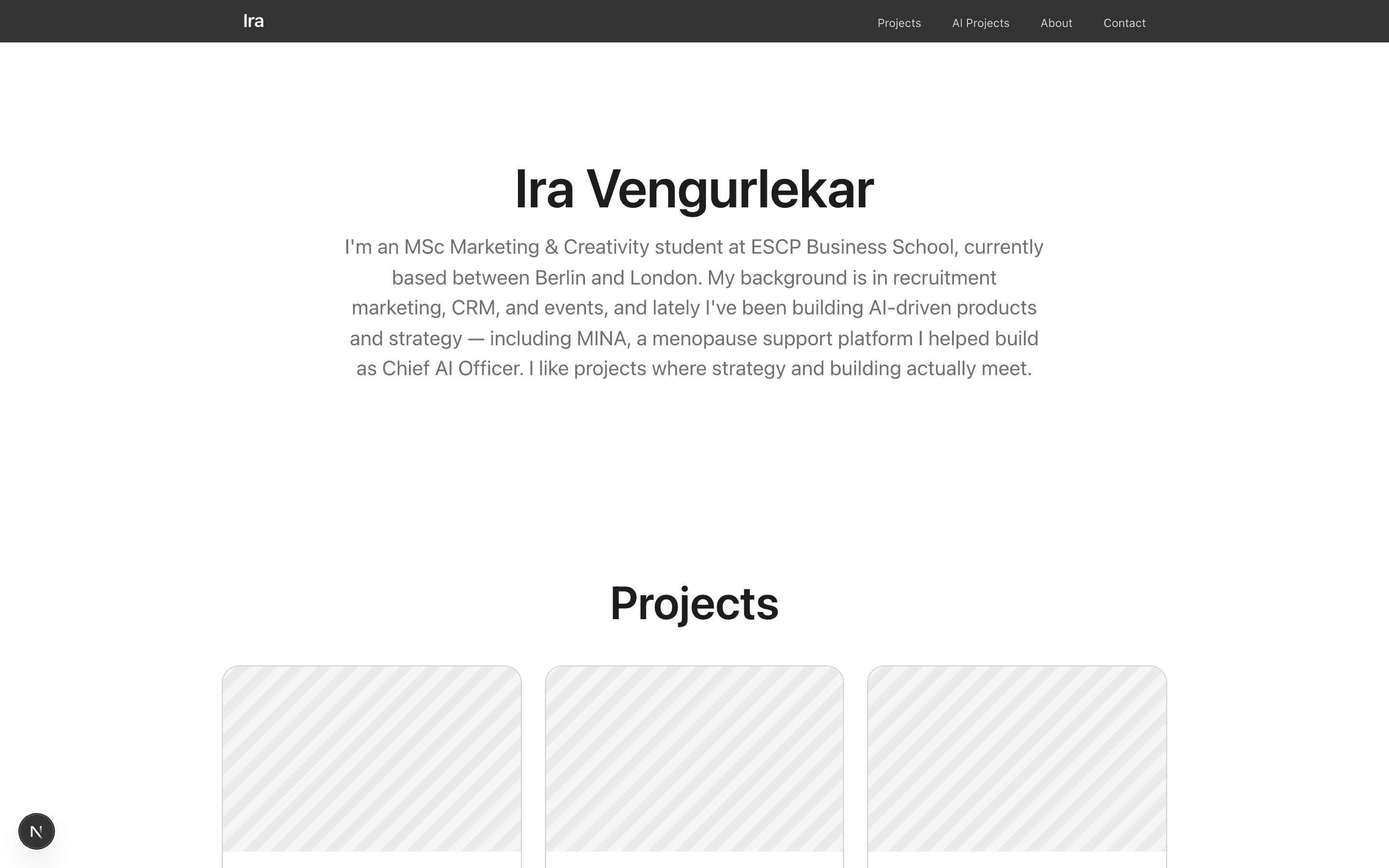 Ira's Portfolio — This Website